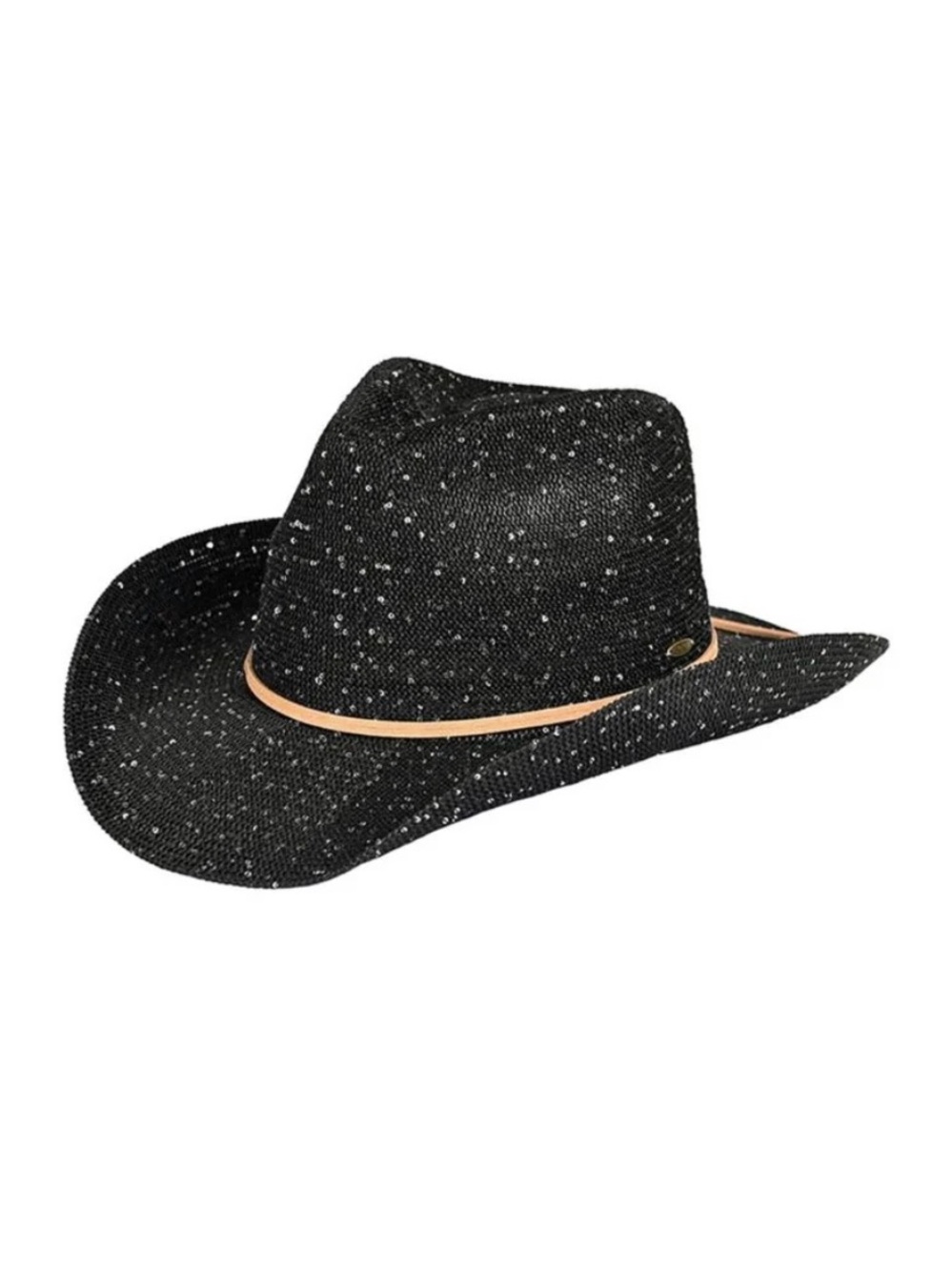 C.C Black Speckled Cowboy Hat with Tan Band